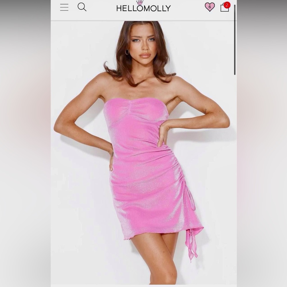 New with tags! Hello Molly size small strapless pink mini dress.